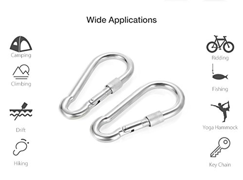 Lind Kitchen 1Pcs M4 Double Ended Swivel Eye Hook 304 Stainless Steel Eye To Eye Swivel Shackle Ring Connector + 2Pcs M5 Snap Hook #TOP6