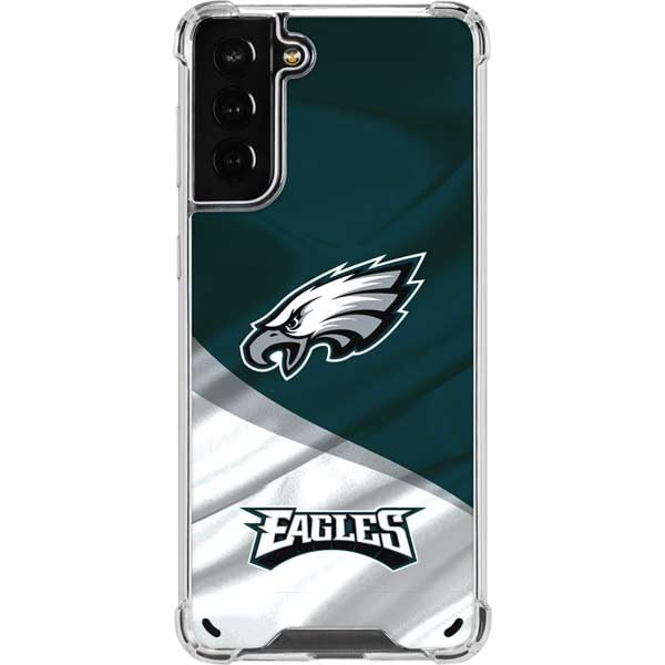 Skinit Clear Phone Case Compatible with Galaxy S21 Plus 5G - Officially Licensed NFL Philadelphia Eagles Design