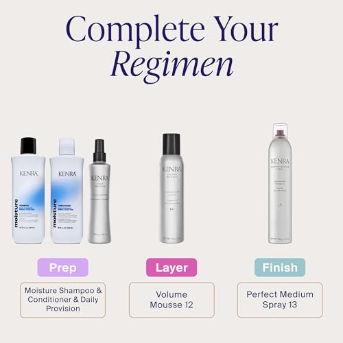 Image of Kenra Professional Volume Mousse 12 | Firm Hold Mousse | Alcohol Free | Non-drying, Non-flaking Lightweight Formula | Tames Frizz & Conditions | Thermal Protection up to 45F | All Hair Types