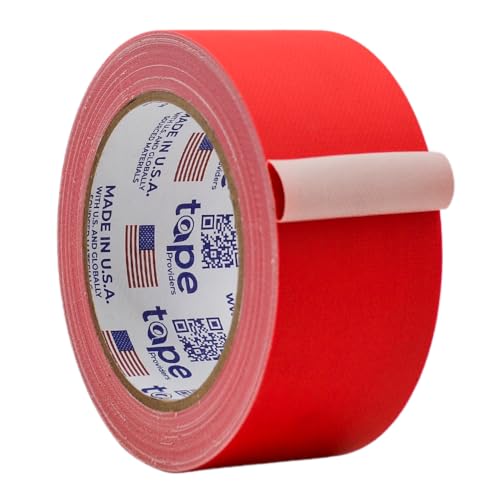 Image of WOD GTC12 Gaffer Tape, Red Low Gloss Finish Film, 2 inch x 60 ft. (Pack of 24) Residue Free, Non Reflective Cloth Fabric, Secure Cords, Water Resistant, Photography, Filming Backdrop