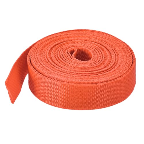Image of MECCANIXITY Lightweight Polypropylene Webbing Strap 1.5 inch 10 Yard Backpack Strapping Band Orange for Outdoor Luggage Cargo Straps