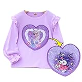 [WIEWILY] エルサ 子供服 スパンコール tシャツ 長袖 色が変わる 女の子 スウェットシャツ ロングt 綿 アナと雪の女王 服 キッズ ティシャツ 面白い服 可愛い プレゼント 100/110/120/130/140