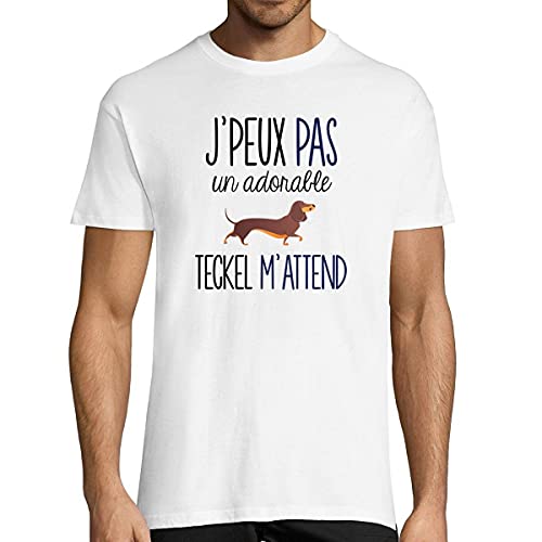 T-shirt teckel humour fun t-shirt homme col rond anti stress