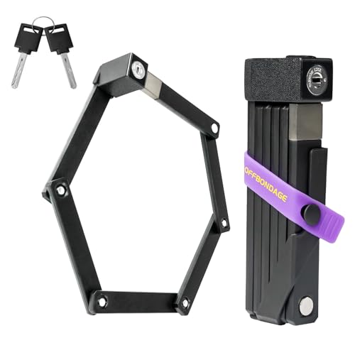 OFFBONDAGE Folding Bike Lock with Mounting Bracket Bicycle Locks Anti Theft with 360° Rotating Lock...