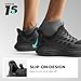 NORTIV 8 Men's Slip On Walking Shoes Cushioning Hands Free Non Slip Comfortable Workout Running Tennis Jogging Athletic Gym ActiveFloat Fashion Sneakers,Size 7.5,All Black,SNRS24009M-L