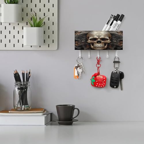 Estante de pared de granja decorativo para organizar la entrada y las llaves 6