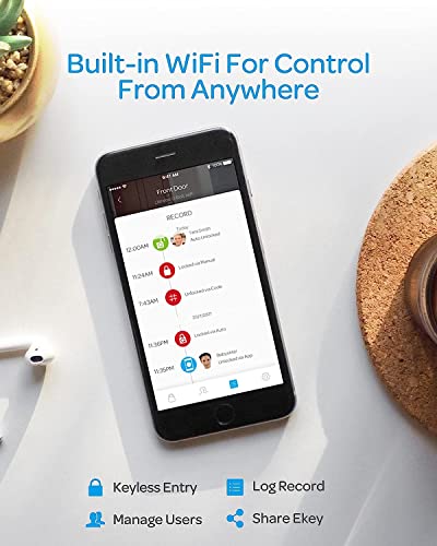 Ultraloq U-Bolt Wifi Smart Lock With Built-In Wifi, Keyless Entry Door Lock With Door Sensor, Works With Alexa, Google Home, Smartthings, Wifi Door Lock, Deadbolt Lock, Ansi Grade 1 Certified - Black #TOP4