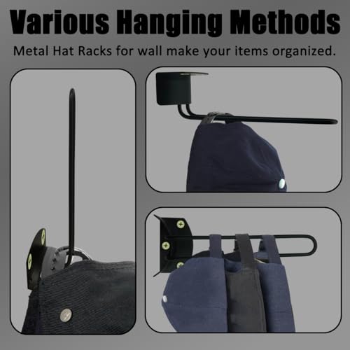 FireBee Organizador de chapéus para bonés de beisebol, pacote com 2 ganchos de metal para parede, su