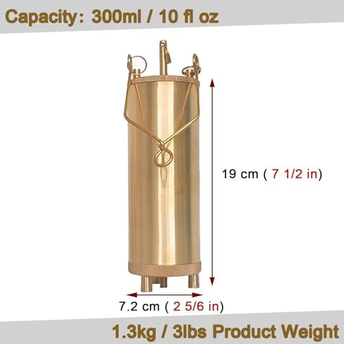 Brass Fuel Tank Bottom Sampler - Industrial Oil Sampling Kit with Bottles for Small, Medium & Large Oil Analysis - Essential Tool for Factories and Oil Quality Testing