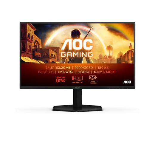 AOC 25G42E 25 Zoll FHD Gaming Monitor, 180Hz, Fast IPS Panel, 1ms GtG, HDR10, G-Sync Compatible, (1920x1080 HDMI 1x 2.0 DP 1x 1.4) Schwarz