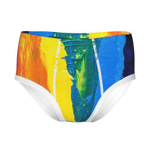 Rainbow Colored 100% Cotton Boys Briefs Soft Teen Underwear