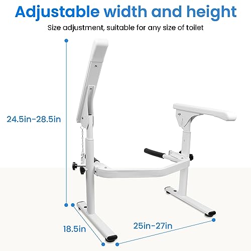 Toilet Safety Rails,Toilet Rails Heavy Duty (520 lbs) Hand Rail,Toilet Seat Riser with Handles,Easy Installation for Handicap Senior Bariatrics, Elderly Balance - Padded Hand Armre (Pearl White) Toilet Safety Rails,Toilet Rails Heavy Duty (520 lbs) Hand Rail,Toilet Seat Riser with Handles,Easy Installation for Handicap Senior Bariatrics, Elderly Balance - Padded Hand Armre (Pearl White)