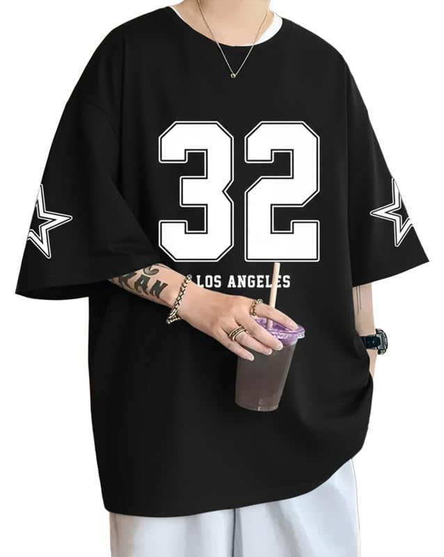 Image of AUSK Men's Half Sleeve Drop Shoulder Loose T-Shirt || Off Shoulder Printed Oversized Tshirt for Mens