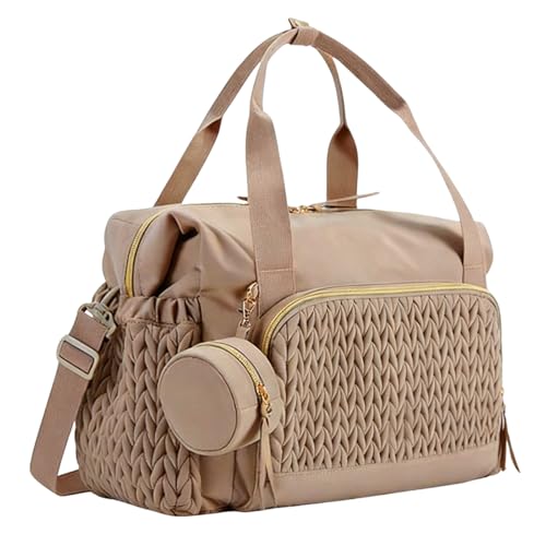 Miuuipi Bolso Cambiador Multifuncional Con Estuche Para Chupete, Gran Capacidad, Para Maternidad Y Bebé, Viaje, Bolsa De Pañales Para La Playa, Camel
