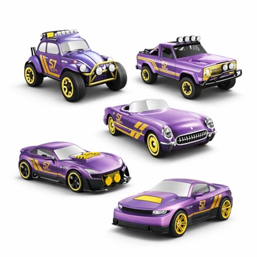 Hot Wheels Pearl and Chrome 57 th Purple 5pk