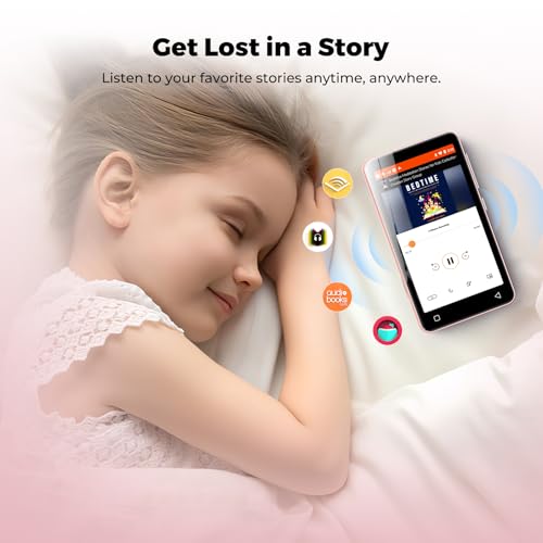 Image of 160GB MP3 Player with Bluetooth and WiFi, innioasis MP3 MP4 Player for Kids with Spotify, Amazon Music, Audible, Libby, 4.0 inch Touch Screen Android Music Player with Speaker, Up to 1TB(Pink)