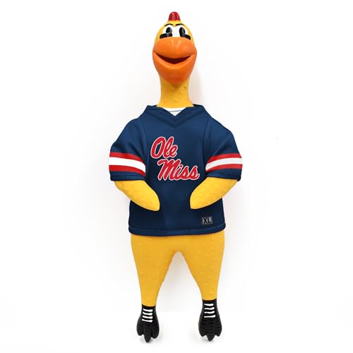 Littlearth NCAA Team Rubber Chicken Toy Mississippi Ole Miss Rebels