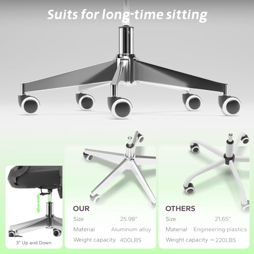 Image of Ergonomic Office Chair with Adjustable Lumbar Support & Flip-Up Armrests - High Back Computer Desk Chair with Thickened Seat Cushion, Rolling Wheels for Home /Office Study Work (05black)