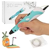 Caneta de Impressão 3D, Azul Turquesa, para Criação de Arte e Desenhos em 3D, com Filamento Multicolorido