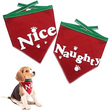 Christmas Dog Bandanas for Pet, 2 Pack Soft Triangle Bib Set Scarf Accessories for Dog and Cat, Red