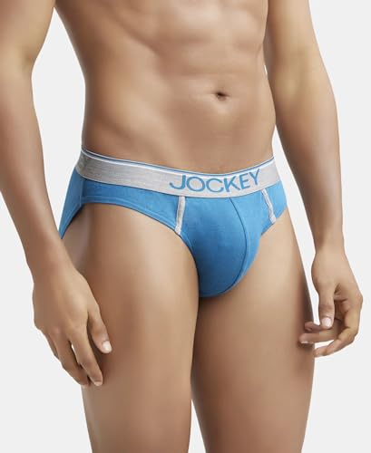 Image of Jockey 8044 Men's Super Combed Cotton Rib Solid Brief with Ultrasoft Waistband