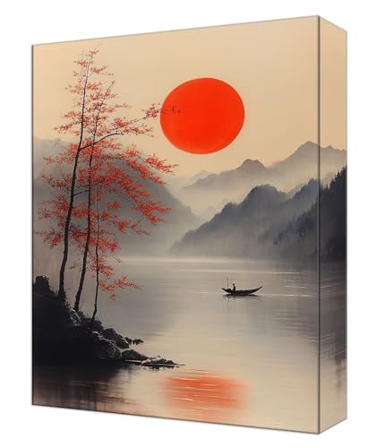 Peinture par Numéro Lac et Coucher de soleil pour Décor Maison Salon Moderne