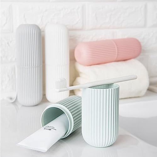 Miniatura 5 de 4 Unidades De Viaje Para Cepillo De Dientes Portátil, Cepillo De Dientes Portátil Y Soporte Para Pasta De Dientes Con Caja De Almacenamiento Para Camping Al Aire Libre Y Viajes Pequeño , Estuche