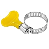 5PCS Stainless Steel Hose Kink Clips with Thumb-Screw Plastic Handles, Adjustable for Pipes, Automobiles, RVs, Dryer Vents, Yellow
