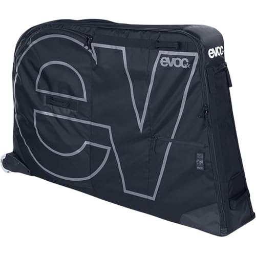 EVOC BIKE BAG bolsa de transporte ligera para bicicletas (maleta con ruedas para bicicletas de carretera, gravel, XC, FR, enduro, DH y ≤29'; distancia máxima entre ejes 126 cm), negro