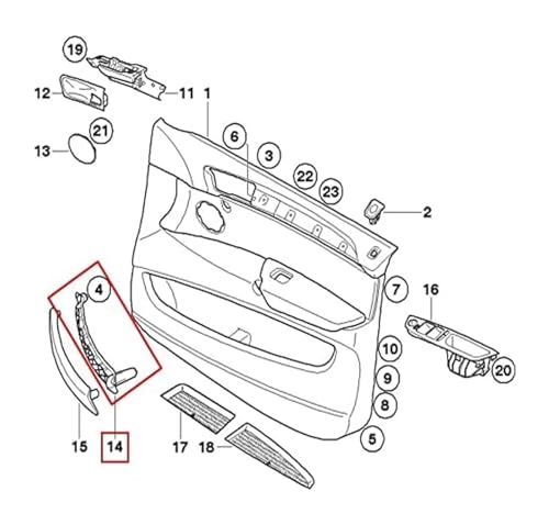 Kit de poignée de Porte intérieure pour BMW E70 E71 X5 X6, siège conducteur Avant Gauche, Garniture de Panneau intérieur