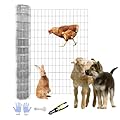 Tongmo 3 ft x 100 ft Galvanized Welded Wire Fence, 16GA Garden Chicken Wire Fence Roll, Mesh Size 2" x 4"Hardware Cloth, Ideal for Yard Protection and Poultry Netting