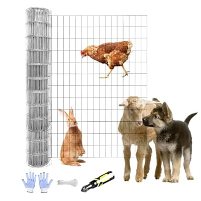 Tongmo 3 ft x 100 ft Galvanized Welded Wire Fence, 16GA Garden Chicken Wire Fence Roll, Mesh Size 2" x 4"Hardware Cloth, Ideal for Yard Protection and Poultry Netting