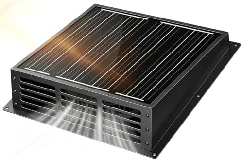 430CFM Solar Exhaust Fan, 2500 RPM High Speed Ventilator, IP67 Waterproof, No Wiring Required, Easy Install Solar Powered Fan for Shed, Attic, Barn, Container, Dog House, Chicken Coop, Greenhouse, RV