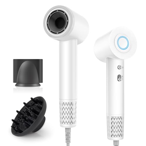 Hair Dryer, 112000 RPM High Speed Brushless Motor Blow Dryer with Diffuser for Fast Drying, 300M Ionic Hair Dryers for Men & Women, Professional Quiet Travel Hair Dryer, Lightweight Portable Mini