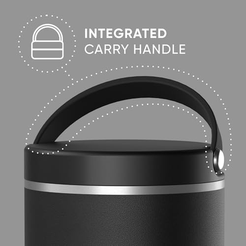 Image of Hydrapeak 32oz Stainless Steel Vacuum Insulated Food Jar for Hot Food and Cold Food, Wide Mouth Leak-Proof Soup Jar for Adults, 10 Hours Hot and 16 Hours Cold (Black)
