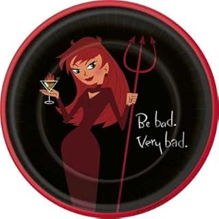 Creepy Cocktail Devil Girl Dessert Plates, 8ct
