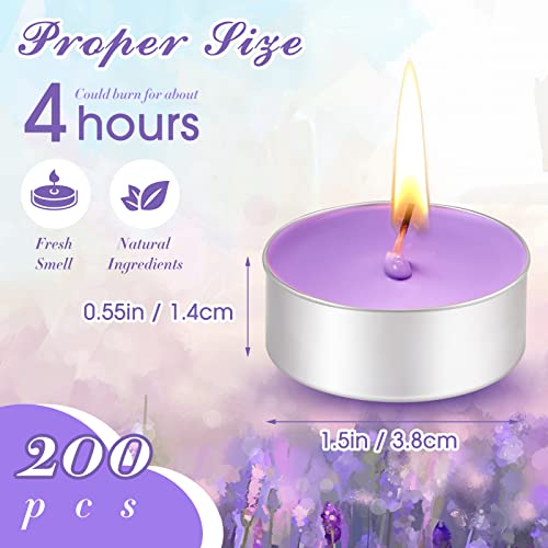 Mtlee MTLEE-JDG0815TUY 200 Pcs Scented Tealight Candles 4 Hour Scented Tealight Candles Fragrance Tea Light Long Burning Tealights Candle Scented Mini Candles Bulk For Holiday Wedding Party thumb #1