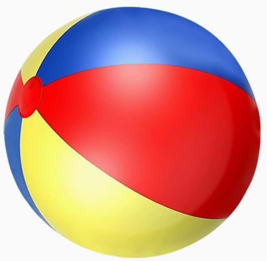 AERXRSET 24 Inch 3-Color Inflatable Beach Ball, Thick PVC Material Large Beach Ball, Double Leak-Proof Design, Classic Rainbow Panel Pool Ball for Kids Adults, Perfect for Outdoor Lawn Pool Party