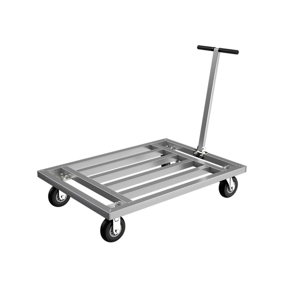 Handcart Foldable Flatbed Truck Cargo Trolley Transporter Household Flatbed Truck Portable Trailer Folding Trolley Construction Site(XL)