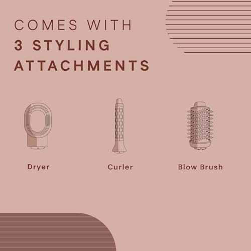 Image of WINSTON 3 in 1 Hair Styling Blow Brush Grey - Blow Dryer, Curling Iron, & Volumizing Brush with Adjustable Heat Versatile Hair Tool - 1 Year Warranty (Grey)