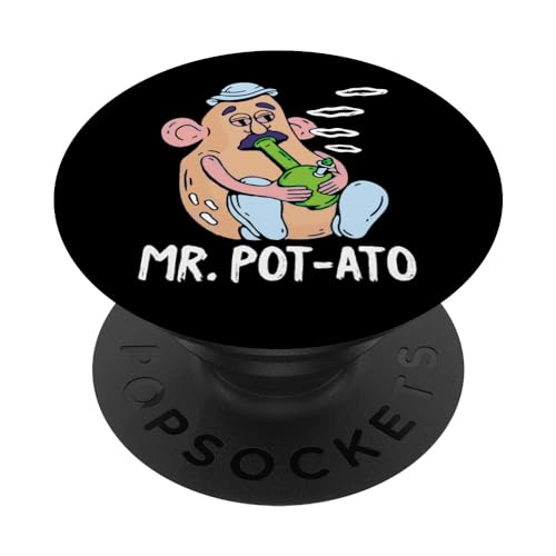 Mr Potato Funny Pipe Smoking Marijuana Smoker Stoner PopSockets Standard PopGrip