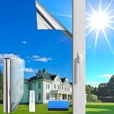 Evofensteere(90X400cm Silver) One Way Window Film Privacy Film,Sun Blocker Anti Glare UV Window Film Self Adhesive for Home and Office with Tools,Heat Reflective Mirror Window Tint Film Anti Glare
