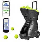 ZMAYPLUS Tennis Ball Machine Advanced Smart Programming- High Capacity with App/Remote, Adjustable Serve Speed & Outdoor Training for All Skill Levels (Beginners to Intermediate Players) (T4015)
