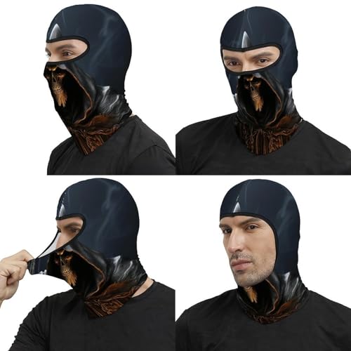 Mascarilla Pasamontañas para Hombre y Mujer Grim Reaper Impresa Balaclava Máscara Facial Térmica para Clima Frío, Moto, Esquí Invierno miniatura 5