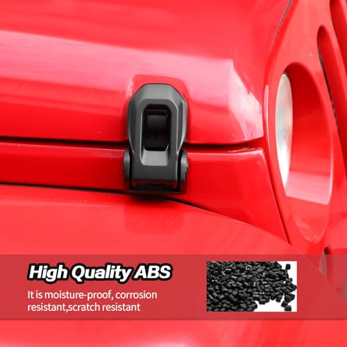 Image of JeCar Aluminum Hood Latches for Jeep Wrangler JK JKU JL JLU & Gladiator JT 2007-2018 -2024 2025+