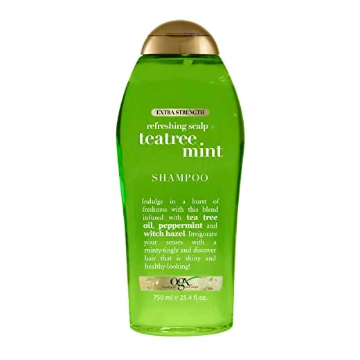 OGX Extra Strength Refreshing Scalp + Teatree Mint Shampoo, Invigorating Scalp Shampoo with Tea Tree & Peppermint Oil & Witch Hazel, Paraben-Free, Sulfate-Free Surfactants, 25.4 Fl Oz
