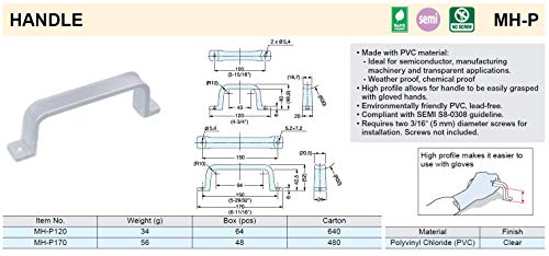 Image of Sugatsune, Lamp MH-P170 Pulls, Polyvinyl Chloride, Clear
