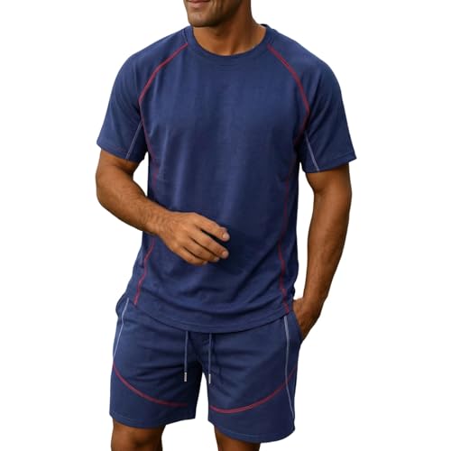 Survêtement de jogging homme t-shirt et short uni d'été confort