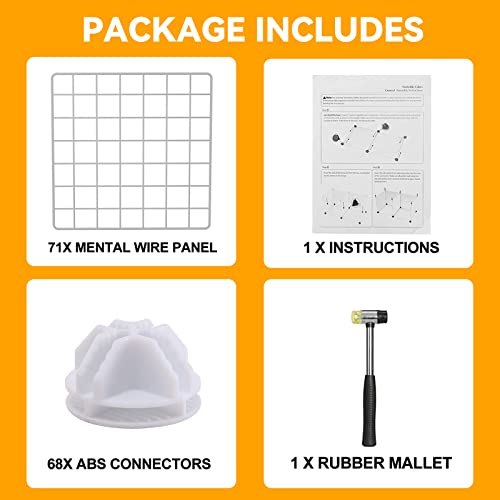 Hubson Wire Cube Storage Organizer, Book/Toy/Craft/Potted Plants And Pet Closet Organizers And Storage Shelves, 20-Cube Freely Combinable Metal Grids Storage Shelf, White, Iron #TOP3