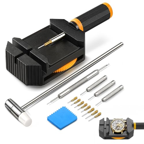 Image of Serplex Watch Link Repairing Removal Tool Set with Pin Remover, Spring Bar Tool, Hammer, Pin Punches & Replacement Pins, for Bracelet Adjustment & Replacement, Pin Remover for Sizing Strap